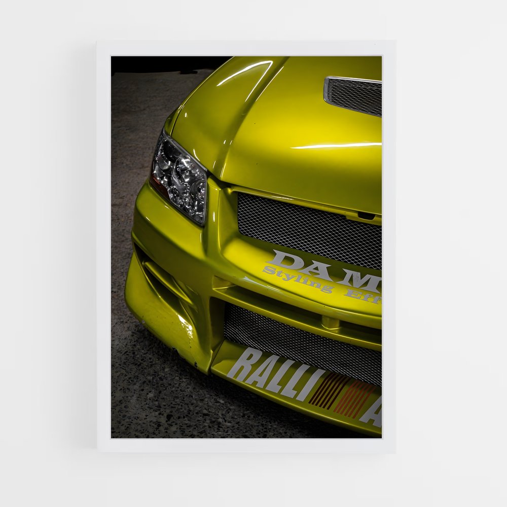 Poster Lancer Jaune – affiche Mitsubishi (vue 3)